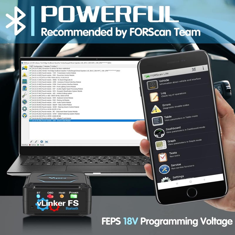 Vgate vLinker FS Bluetooth OBD2 Diagnostic Scan Tool, OBDII Car Code Reader for iOS, Android & Windows - Image 4